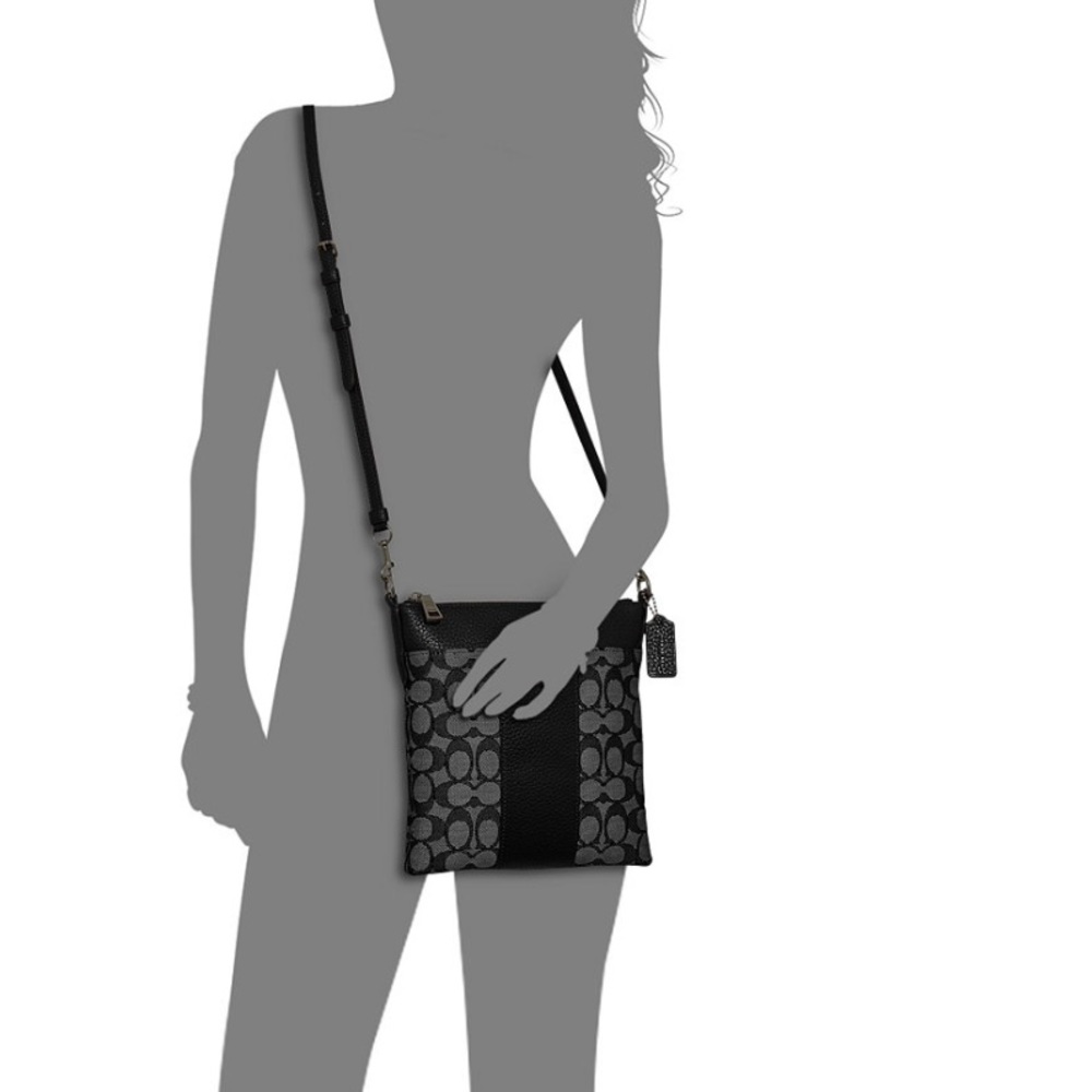 Coach black kitt signature jacquard crossbody - Picture 2 of 10